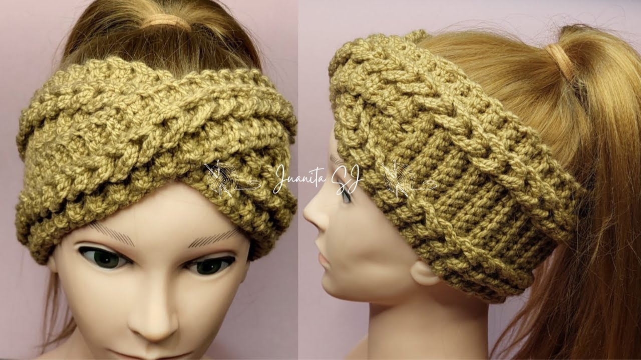 DIADEMA TRENZADA TEJIDA A GANCHO / TURBANTE A CROCHET PASO A PASO TODAS LAS TALLAS