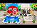 Best creative diy miniature farmhouse with barn animals  build water pool take a shower for animal