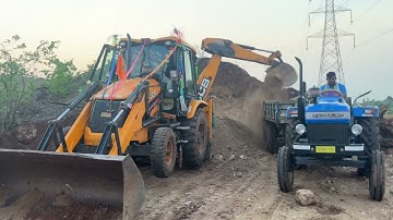 Jcb 3dx Loading mud in Sonalika Tractor Video || Sonalika Tractor Loading Video Part-04