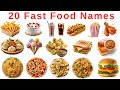 Burger Pizza Fast Food Names for Kids | in Hindi and English with Pictures |  Kids Learning Video | 