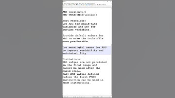 Best practices and the limitations of the ARG command in the Dockerfile - #docker