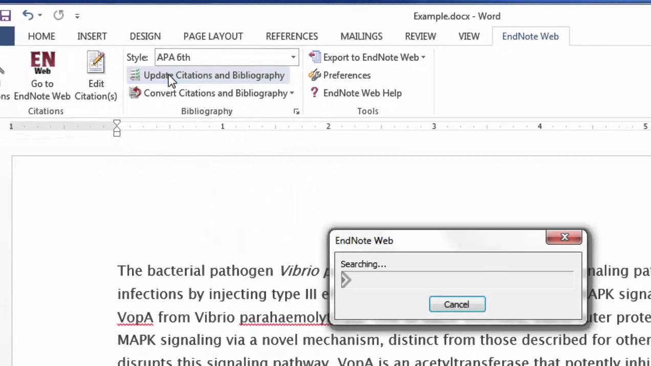 endnote x7 cite while you write