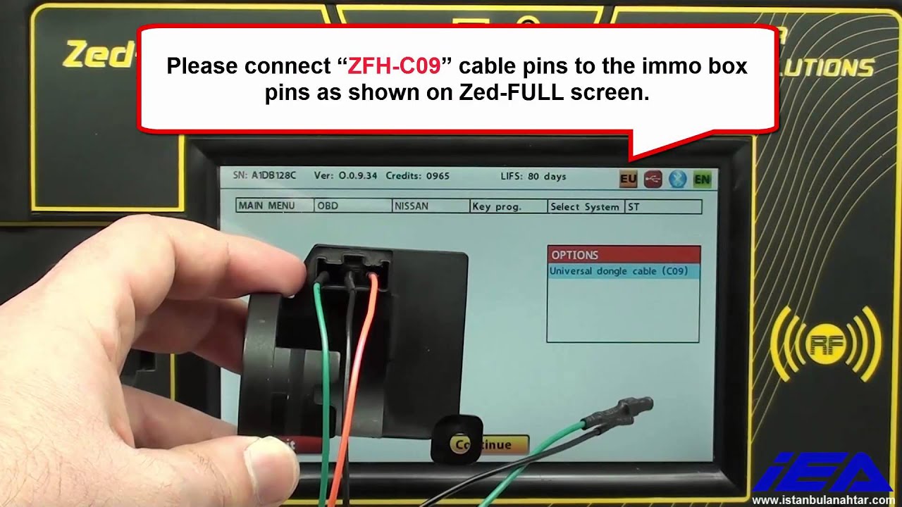 Nissan Almera, Primera, Skystar, Patrol Key Programming Using "Zfh-C09 Universal Cable" - Youtube