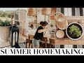 SUMMER HOMEMAKING DITL | cleaning, decorating, &amp; garden chat!