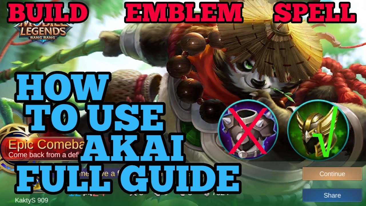 How To Use Akai Guide Best Build Mobile Legends Ml 2020 YouTube