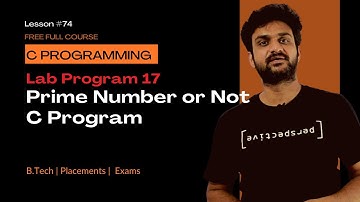 Prime Number or Not C Program || C Programming || Lesson 74 ||