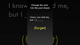 IRREGULAR VERBS EXERCISE 1