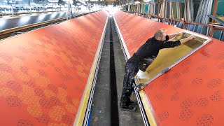 Amazing hand textile printing process at Print Factory! 50m textile printing table!