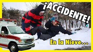 ** ACCIDENTE ** Me CAIGO Del TRINEO En La NIEVE - Camara OCULTA - BROMA Pesada a PAPA hifamilyteam