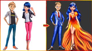 Marinette and Adrien glow up 😍 🎉 Miraculous:Tales of ladybug and Catnoir transformation