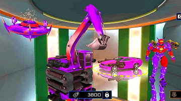 Grand Excavator Car Robot Transformation Game 2021: Blue Robot Transform - Android Gameplay