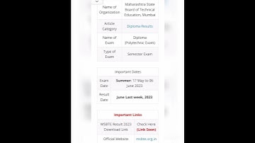 msbte summer exam 2023 result date