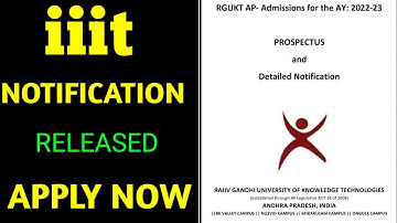 IIIT APPLICATION PROCESS NOTIFICATION 🔔 RELEASED APPLY NOW 2022 | IIIT APPLICATION PROCESS 2022