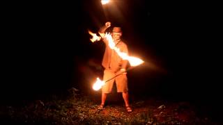 Infinite Flow : Knight Fire Double Staff and Club Manipulation