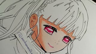 How to color anime girl skin | تلوين البشرة بالالوان الخشبية