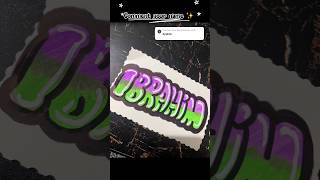Ibrahim Name Art ✨ Neon Bubble Style 💜💚 #shortsfeed #trending #shorts