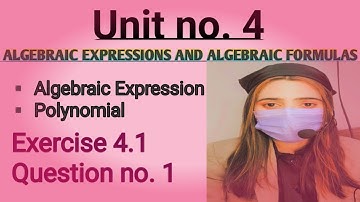 Chapter 4| Algebraic Expressions and Algebraic Formulas| exercise 4.1|Class 9th