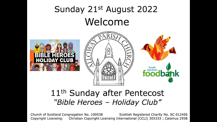 Alloway Parish Church Live-Streamed Holiday Club Service - Sunday, 21st August 2022