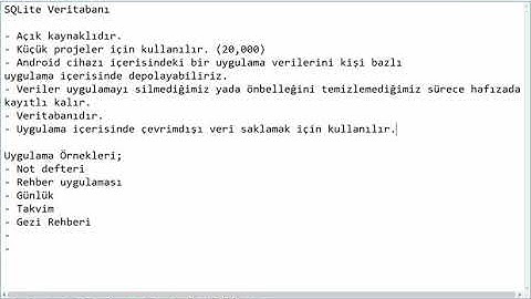 Android ile Mobil Programlama - SQLite#01 Öğlen