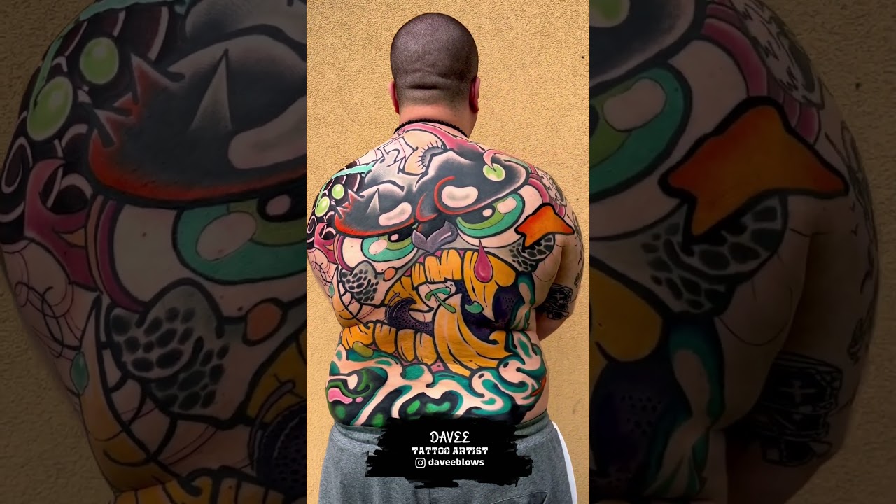 Backpiece Graffiti Style Tattoo  by Dave Blows