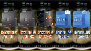 RYZEN 5 7600 vs 7600X vs 5600X vs i5-12400 vs 13400 with RTX 4090 (7 Games / FHD / 1080p)