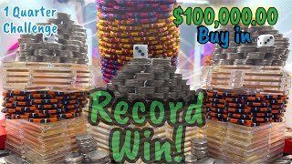 New record Win inside the high limit coin pusher