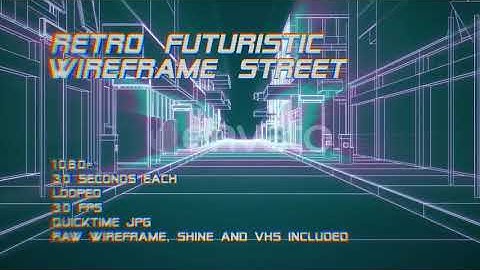 Retro Futuristic Wireframe Street | Motion Graphics - Videohive template