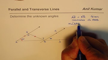 Solve Angles in Parallel Lines forming Isosceles Triangle