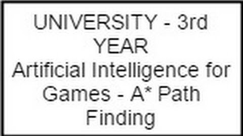Artificial Intelligence for Games - A* Path Finding