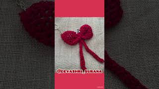 crochet bow keychain made by devashri #@devashri_surana #bowkeychain