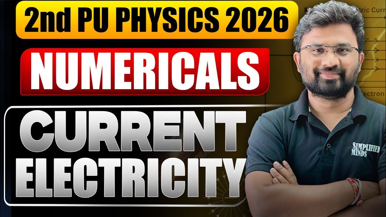 2nd PU Physics Numericals 2026 | Current Electricity Important Numericals