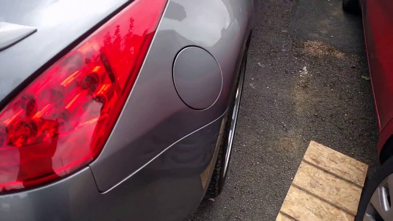 350Z before and after comparison of wheel spacers with the stock rays
