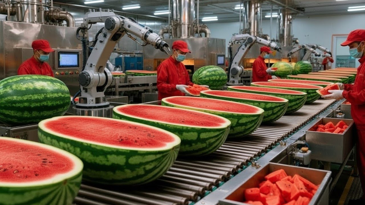 Inside the Watermelon Facility – (Full Process) How Luxury Fruit Purees Are Made
