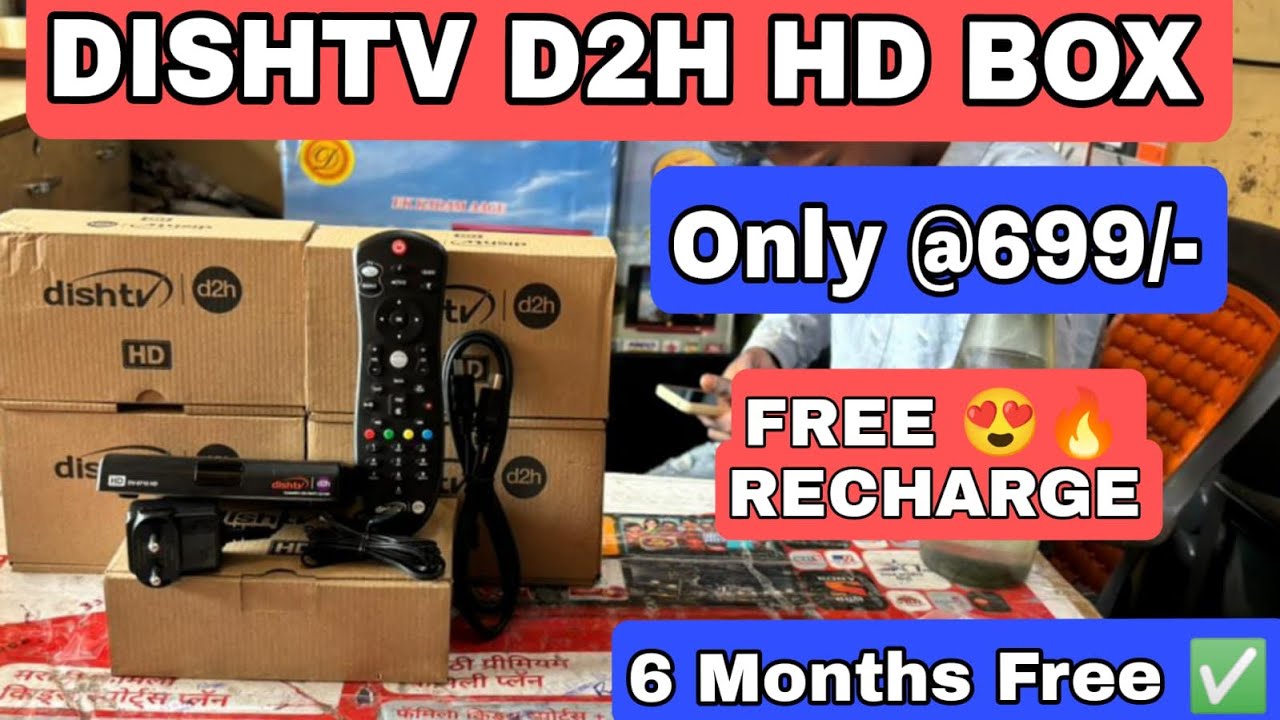Dish D2H Hd box , 6 Month Free Latest Offer Cheapest in India All channels No Recharge 2023