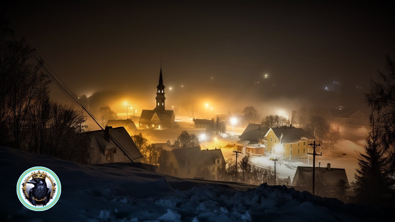 Winter Ambience Sleep, Small Town Ambience, Snow Storm Sounds For Sleeping 10 Hours, Snow Falling.