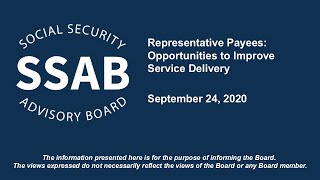 Representative Payees and SSA | Improving Oversight and Service Delivery (09/24/2020)