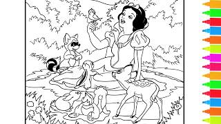 Disney Snow White and the Seven Dwarfs - Snow White and Her Forest Friends | Disney Coloring Pages Disney Snow White and the Seven Dwarfs - Snow White and Her Forest Friends | Disney Coloring Pages