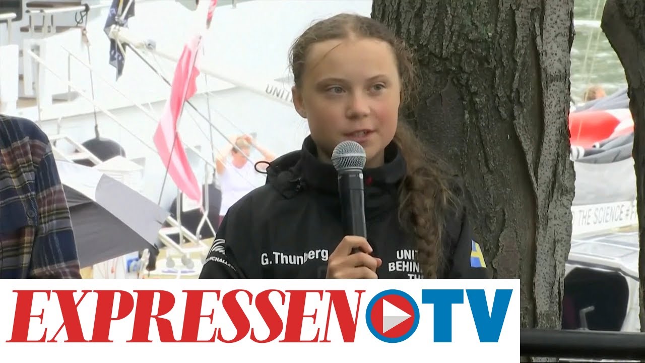 Greta Thunberg's speech at New York arrival - YouTube