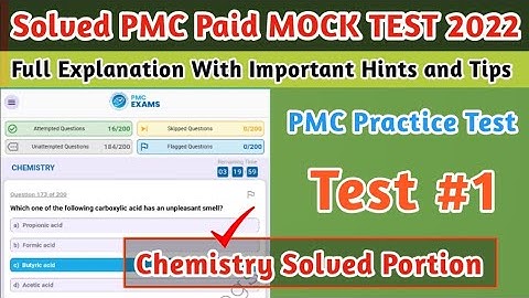 Solved PMC MOCK Practice Test 2022 | PMC MOCK Test 1 | Chemistry Portion | PMC MDCAT Paid Test 2022