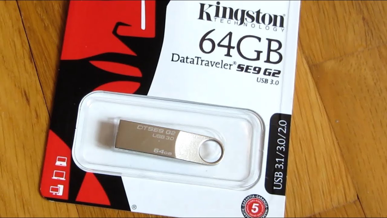Kingston Data Traveler 64GB USB Keychain Thumb Drive (SE9 G2 USB 3.0) -  YouTube