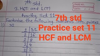 7th std practice set 11 HCF and LCM chapter no.3 @sjtuitionclasses8229