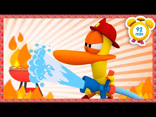👨‍🚒 POCOYO ENGLISH - Pato Becomes the Best Firefighter [92 min] Full Episodes |VIDEOS & CARTOONS class=