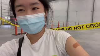 Summer Internship getting first dose of vaccine moderna