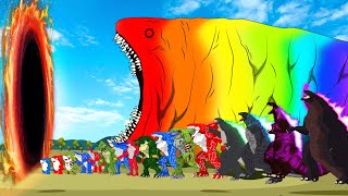 BLOOP RAINBOW vs GODZILLA, SHARKZILLA, DINOSAURS : Monsters Ranked From Weakest To Strongest