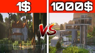 1$ vs 1000$ House Competition in Minecraft