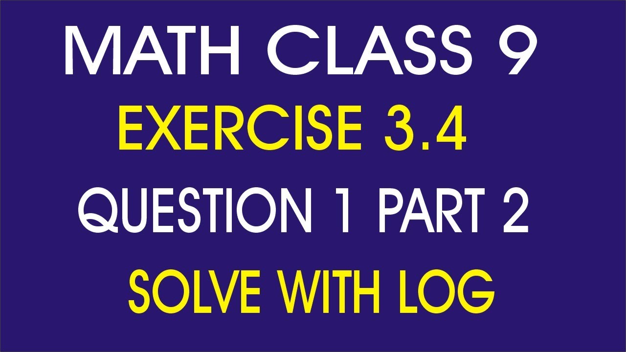 math class 9 chapter 3 exercise 3.4 question 1 part 2 - YouTube