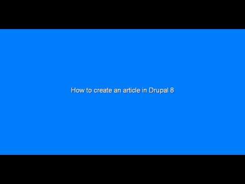 How to create an article in  DRUPAL 8