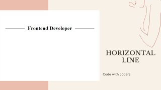 Horizontal Line by HTML CSS - CSS tips and tricks - Coders screenshot 1