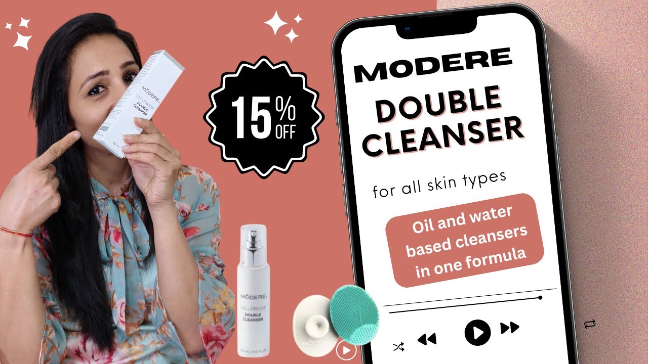 Modere Cellproof Double Cleanser for all skin types. Oil and water based cleanser in one formula.