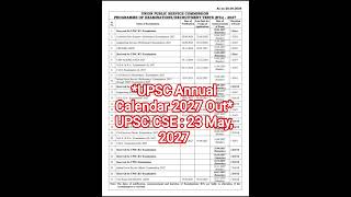 UPSC CALENDAR 2027 |#upsc #ias #ips #ifs #calendar #2027 #notification #january #labsnaa #motivation